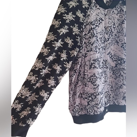 🌺Free People Mixed Media Floral Print Bomber Jacket🌸🌺 - Picture 8 of 16